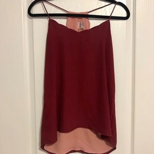 Express red scalloped edge cami size small